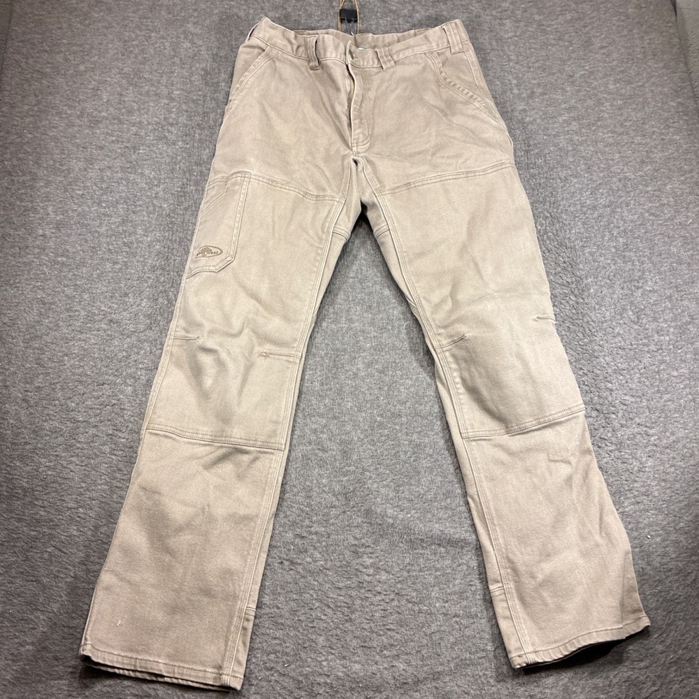 Arborwear Cedar Flex Work Pants Mens 34x32 Tan Canvas Double Knee Heavy Duty